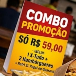 imagem do produto 1 x-tudo +2 hambúrguer +refrigerante 2 l