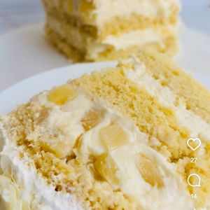 imagem do produto Fatia de bolo de abacaxi e quatro leites 