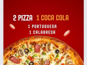 imagem do produto 1 Pizza De Portuguesa E 1 Pizza De Calabresa E 1 Coca Cola
