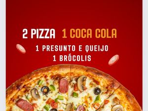 imagem do produto 1 Pizza De Presunto E Queijo 1 Pizza De Brócolis E 1 Coca Cola