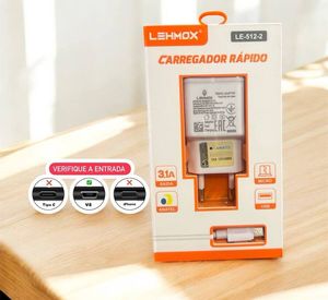 imagem do produto Carregador de Celular entrada V8 tradicional turbo Branco