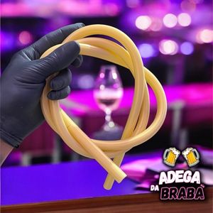 imagem do produto MANGUEIRA SILICONE NARGUILE ANTI CHAMA DOURADA