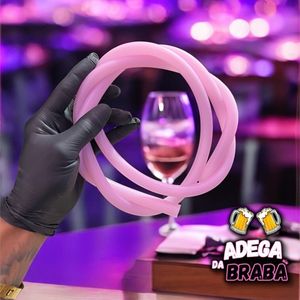 imagem do produto MANGUEIRA SILICONE NARGUILE ANTI CHAMA ROSA CLARO