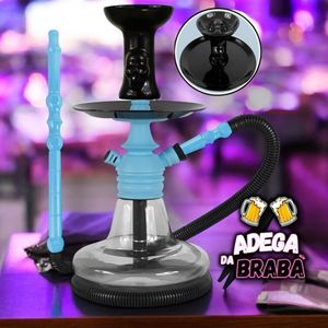 imagem do produto Narguilé completo mini Azul bebê/preto