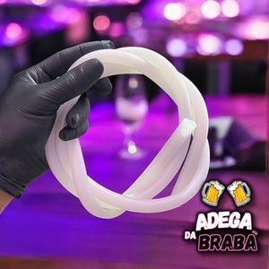 imagem do produto MANGUEIRA SILICONE NARGUILE ANTI CHAMA BRANCA