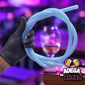imagem do produto MANGUEIRA SILICONE NARGUILE ANTI CHAMA AZUL CLARO