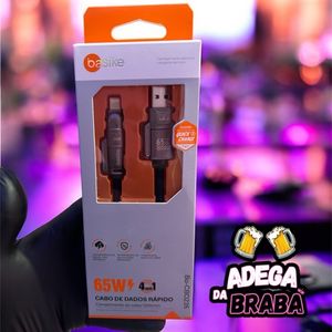 imagem do produto Cabo USB 4 em 1 reforçado 65w turbo- Cabo 1,20
