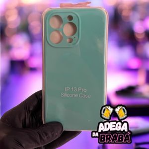 imagem do produto Capa aveludada IPhone 13 Pro - Verde Agua sem logo