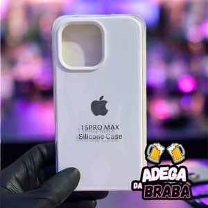 imagem do produto Capa aveludada iphone 15 pro max branca com logo