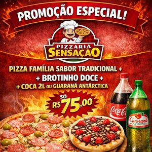 imagem do produto 1 pizza familia tradicional + 1 brotinho + 1 refrigerante