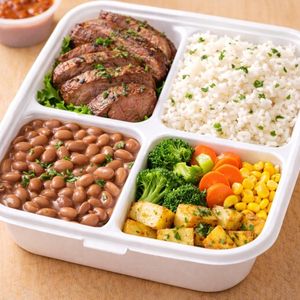 imagem do produto MARMITA (P) COM DIVISÓRIA (FOTO ILUSTRATIVA)