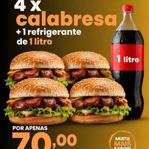 imagem do produto COMBO 4 X CALABRESA + REFRE 1 LITRO