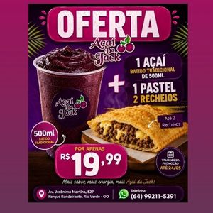 imagem do produto Oferta da semana Açai Tradicional + Pastel 2 Recheio