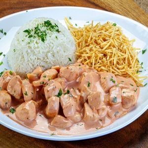 imagem do produto Strogonoff com arroz e purê de batata ( congelada ) 