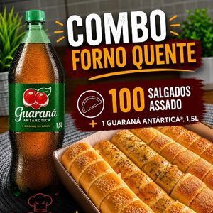 imagem do produto 🔥Combo Forno Quente (100 unidades de Salgados assado +Guaraná antártica 1,5)    