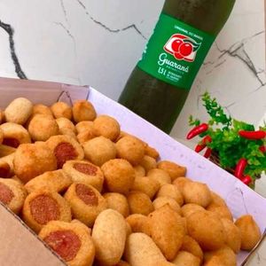 imagem do produto Combo Essência Frita 60unidades de Salgados Fritos + Guaraná 1,5 litros