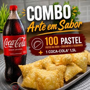 imagem do produto ✨ Combo Arte em Sabor (100 unidades de Pastel + Coca Cola)