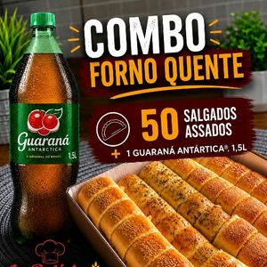imagem do produto 🔥Combo Forno Quente (50 unidades de Salgados assado +Guaraná antártica 1,5)     