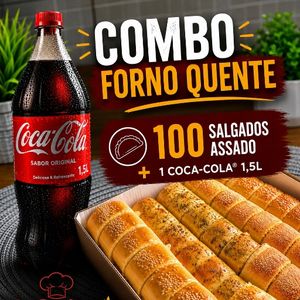 imagem do produto 🔥Combo Forno Quente (100 unidades de Salgados assado +Coca Cola 1,5)   