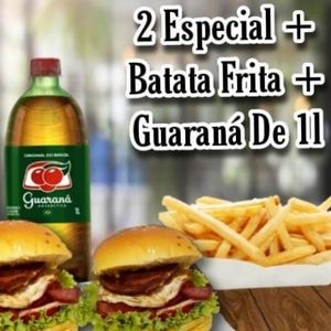 imagem do produto 2 especial bacon + batata + refri de 1 litro