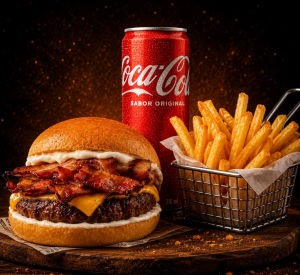 imagem do produto 1 Bacon Burguer + Fritas + Coca Lata