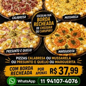 imagem do produto Pizza Meio mussarela Meio presunto e queijo + Borda recheada 