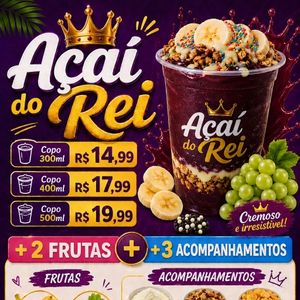 imagem do produto Açai copo 300ml + 2 Frutas + 3 acompanhamentos 