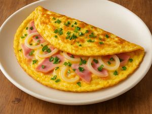 imagem do produto Roma omelete com presunto, queijo, cebola e cheiro verde.