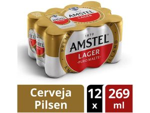 imagem do produto Cerveja Amstel Lata 269ml Caixa Com 12 Unidades