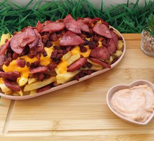 imagem do produto Porção de batata com cheddar/Bacon e Calabresa (P)