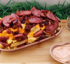 imagem do produto Porção de Batata com cheddar/Bacon, Calabresa (M)
