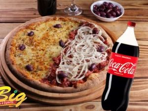 imagem do produto Pizza Meio a Meio Grande 35cm  8 Fatias + Coca-Cola 1l Grátis!