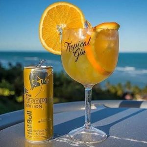 imagem do produto Gin tropical, com laranja e energético tropical 