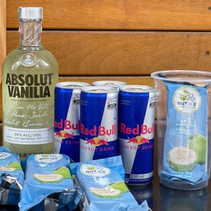 imagem do produto Absolut Vanilia + 4 Red Bull + 4 Gelo de Sabor