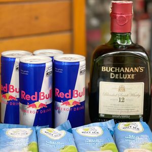 imagem do produto Buchanan's + 4 Red Bull + 4 Gelo de Sabor🎩⚡️