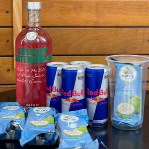 imagem do produto 🍉Absolut Watermelon + 4 Red Bull + 4 Gelo de Sabor