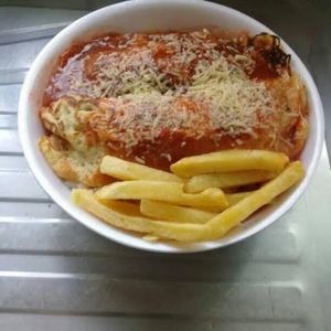 imagem do produto Quentinha de panqueca(carne ou frango)