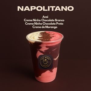 imagem do produto Napolitano - Açaí, creme Ninho chocolate branco, ninho chocolate preto e creme de morango