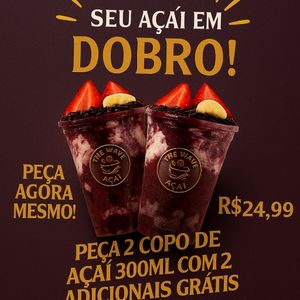 imagem do produto 2 copo de 300ml com 2 adicionais grátis 