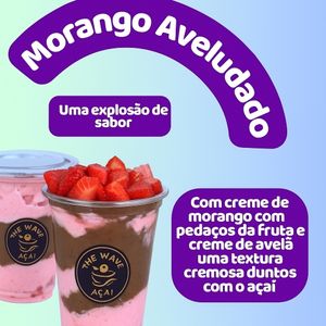 imagem do produto Morango Aveludado - Açaí + creme de morango com fruta + Avela 
