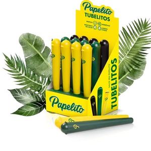 imagem do produto TUBELITO PAPELITO VERDE E AMARELO - DISPLAY COM 12 UNIDADES