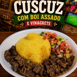 imagem do produto Cuscuz com carne assada e vinagrete.