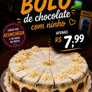 imagem do produto Bolo sabor chocolate com ninho.