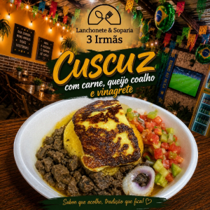 imagem do produto Cuscuz com carne, queijo coalho e vinagrete.