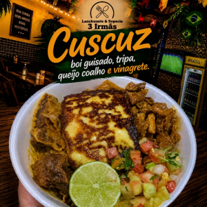 imagem do produto Cuscuz, boi guisado, tripa, queijo coalho e vinagrete.