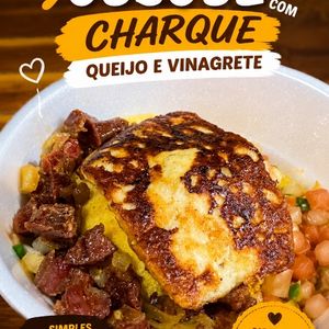 imagem do produto Cuscuz com charque, queijo e vinagrete.