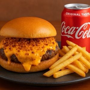 imagem do produto Combo Cheddar (Burger Cheddar + Batata Frita + Coca Lata 350ml)