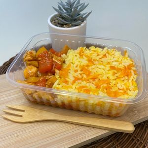 imagem do produto (250g) Frango xadrez light e arroz com cenoura 