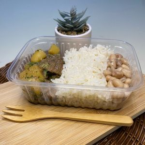 imagem do produto (350g) Carne de panela com mandioca, arroz e feijão 