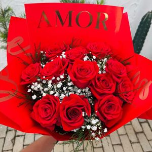 imagem do produto Buque com 12 Rosas Importadas Tipo Coreano 